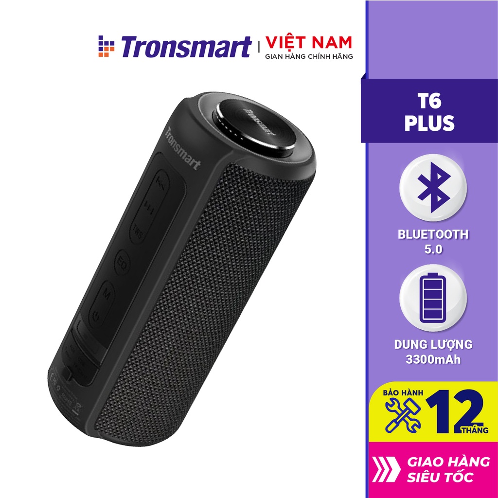 Loa Bluetooth 5.0 Tronsmart Element T6 Plus/ T6 Plus Upgraded - 360 độ - Hàng chính hãng - Bảo hành 12 tháng