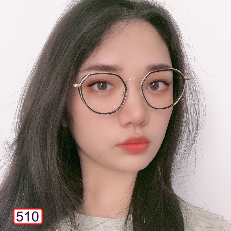 Mắt Kính Gọng Cận Hot Girl Kim Loại M510 Cao Cấp Sang Chảnh Siêu Hot - Hazo