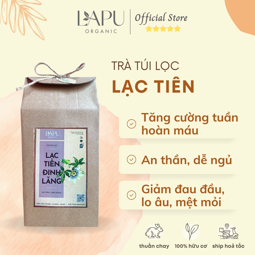 Trà ngủ ngon cây lạc tiên - Trà mất ngủ, cải thiện mất ngủ giúp cải thiện tình trạng ngủ không sâu -100% thiên nhiên