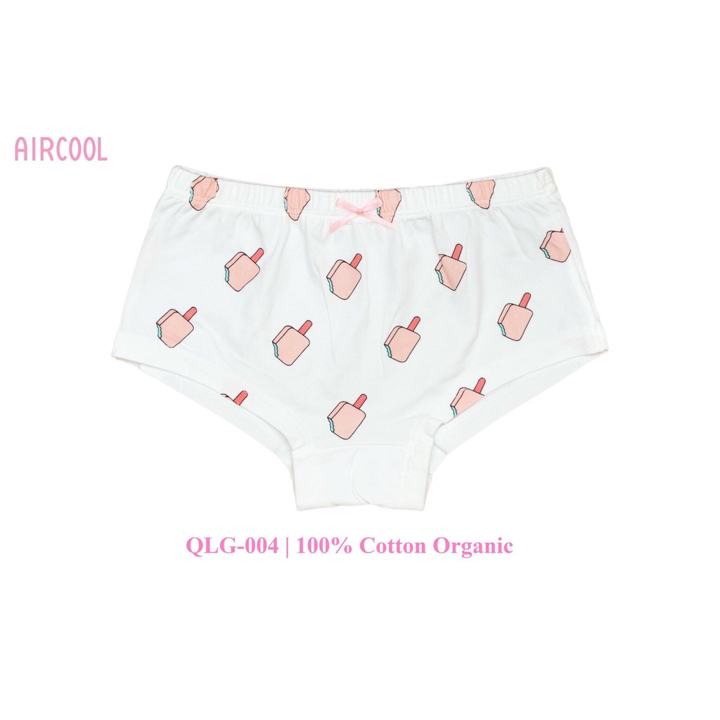 Quần chip nửa đùi Aircool 💖 Quần lót bé gái được dệt 100% sợi cotton theo công nghệ Nhật Bản cực an toàn cho bé 2T-12T