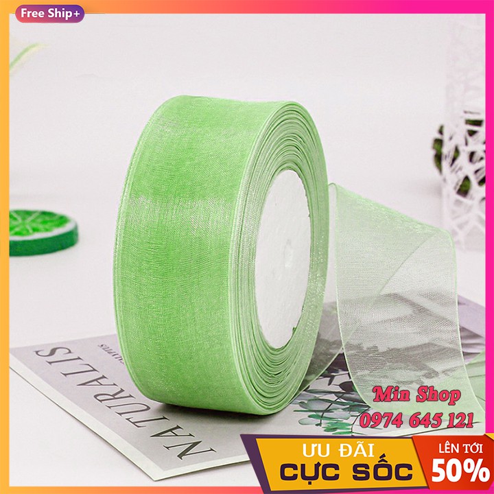 (Sỉ Cuộn 45 mét) Ruy băng voan bản 4cm cao cấp