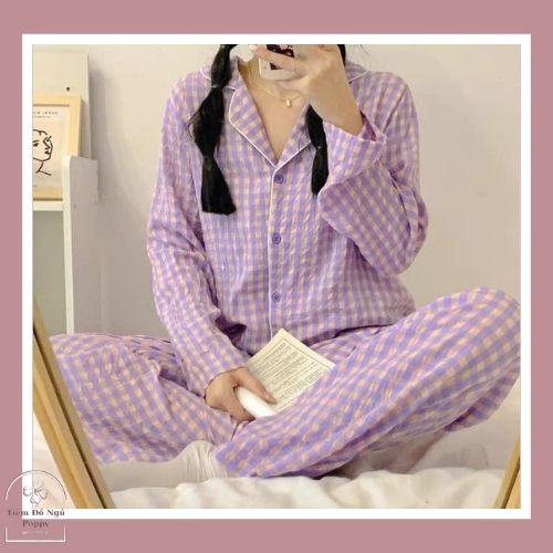 [ Qùa tặng dây cột tóc ] Pijama nữ chất liệu kate thái đẹp bộ ngủ dài tay hàn quốc  cao cấp đồ bộ nữ giá rẻ POPPY Caro | BigBuy360 - bigbuy360.vn