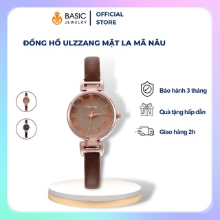 Đồng hồ nữ dây da cao cấp chính hãng Ulzzang mặt tròn la mã đẹp thanh lịch giá rẻ Basic Jewelry