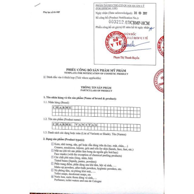 [FreeShip – Xả kho] NƯỚC HOA CHARME VANITAS 30ML, NƯỚC HOA NỮ CHÍNH HÃNG | BigBuy360 - bigbuy360.vn