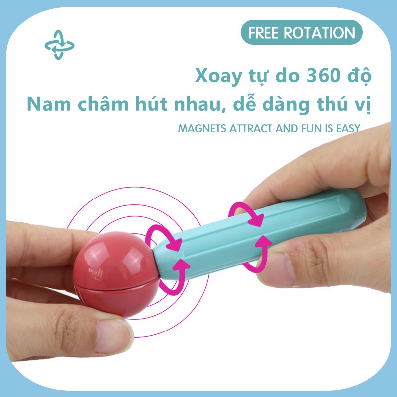 Bộ Lắp Ghép Hình Khối Các Thanh Nam Châm Phiên Bản Mới Đa Dạng Hình Dáng Đồ Chơi Giáo Dục Sớm Cho Bé Phát Triển Trí Não