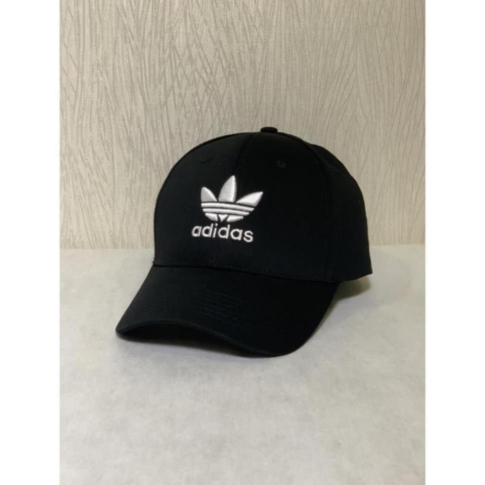 Nón kết lưỡi trai Mũ Adidas đen logo thêu trắng dành cho nam nữ Free size - Full hộp