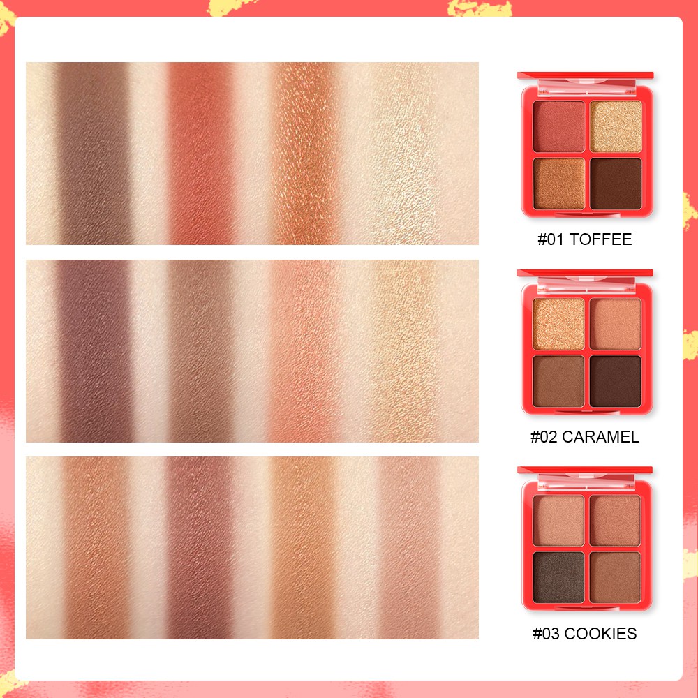 Bảng phấn mắt SACE LADY ML375 4 màu sắc tông lì và ánh nhũ lấp lánh sắc số cao trang điểm lâu trôi 50g | BigBuy360 - bigbuy360.vn