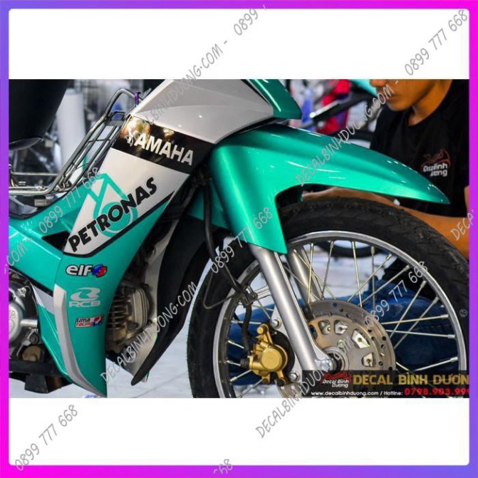 [TEM TRÙM XE Máy] Tem Xe Sirius Xanh Ngọc Bạc Petronas - Decal Candy