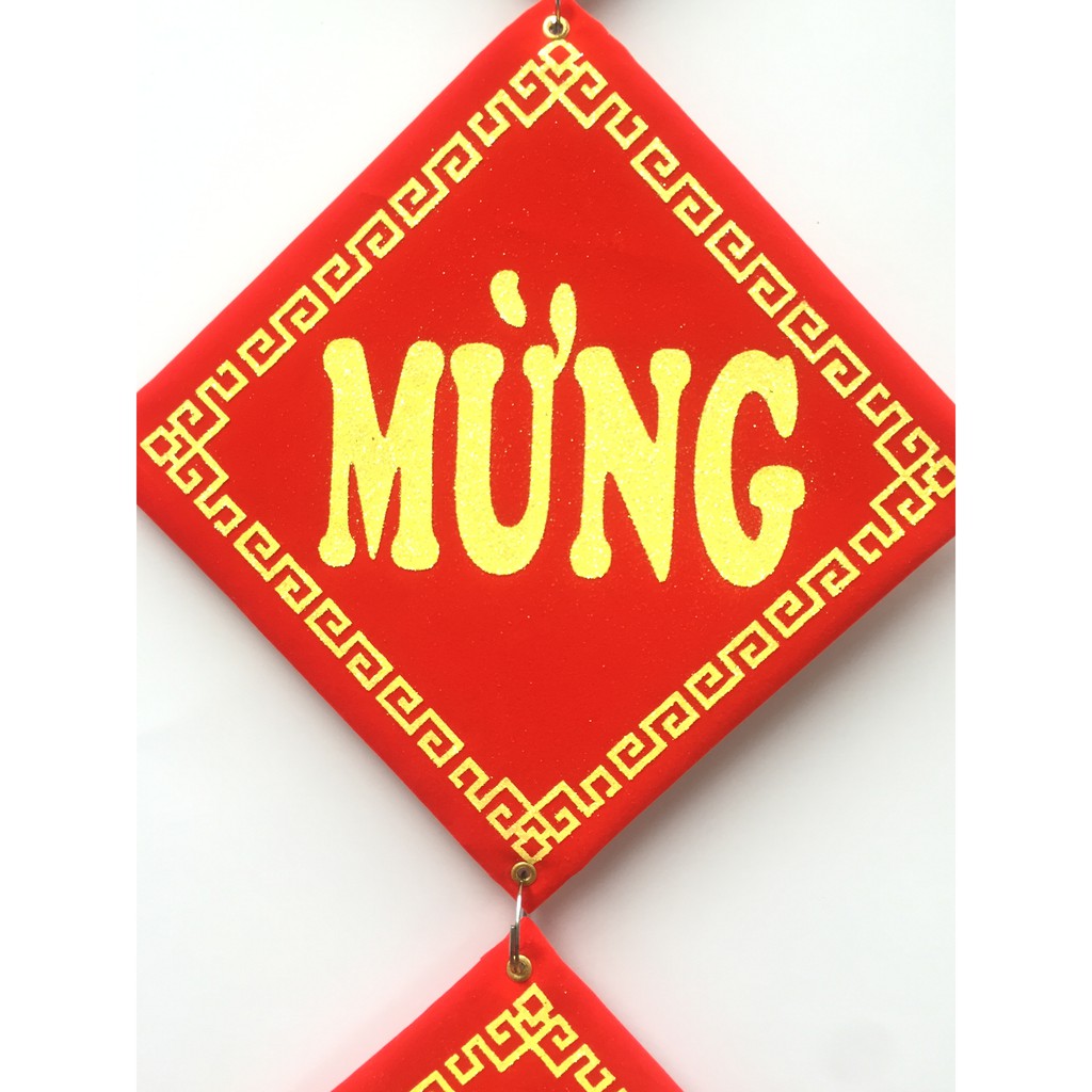 Bộ đôi khánh nhung Chúc Mừng Năm Mới - An Khang Thịnh Vượng trang trí Tết