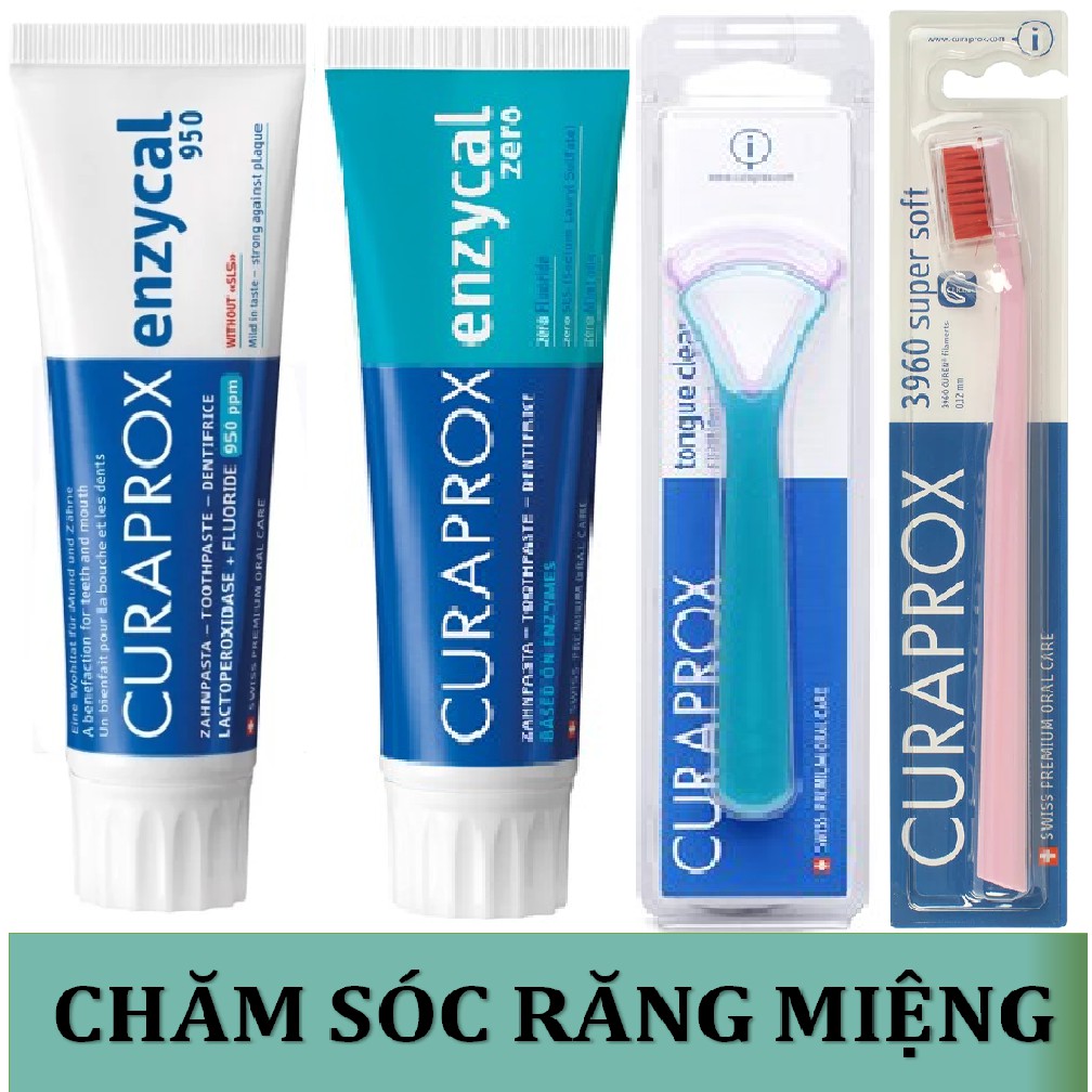 Chăm Sóc Răng Miệng Cao Cấp Đến Từ Thụy Sỹ Enzycal Curaprox: Kem Đánh Răng - Bàn Chải Đánh Răng - Cạo Lưỡi