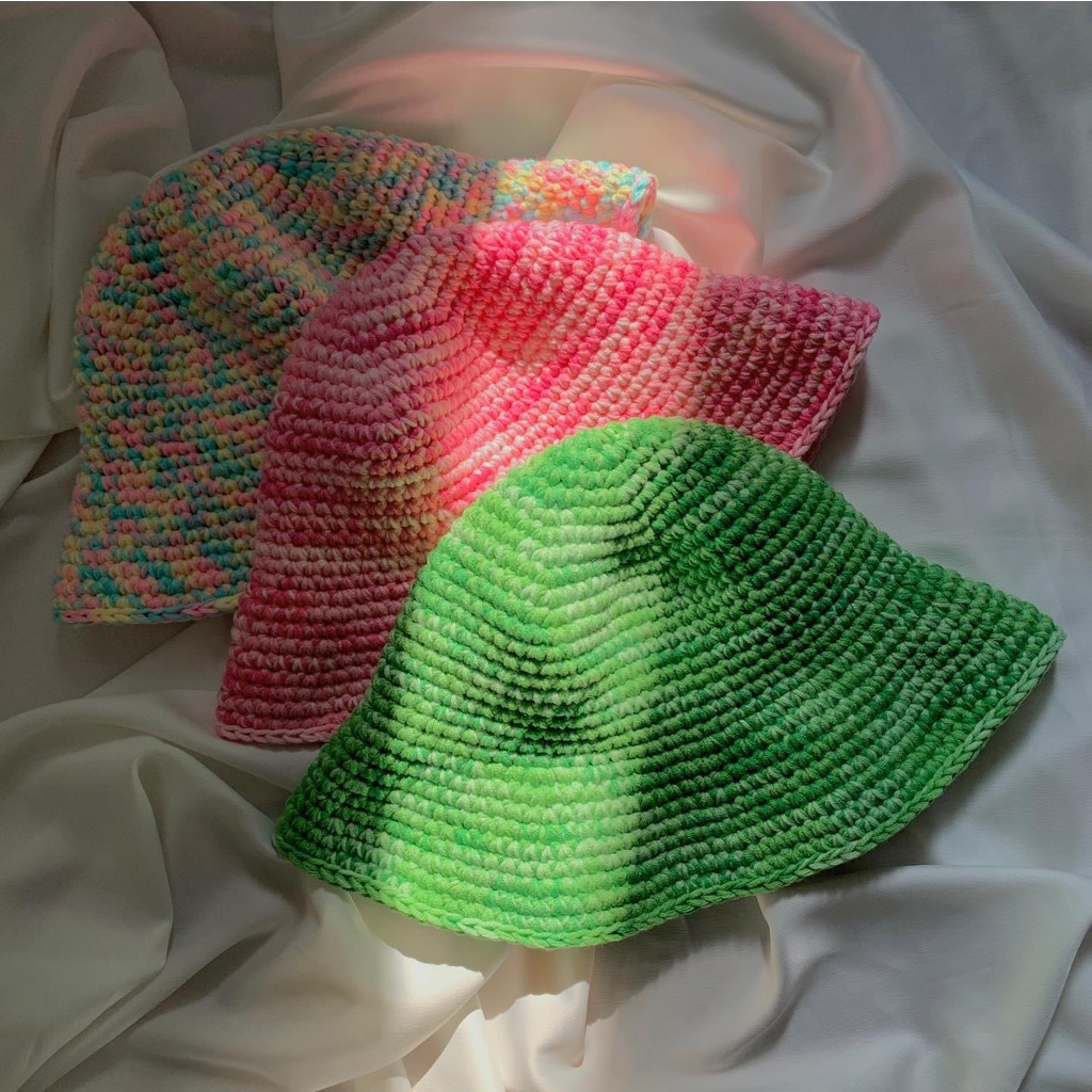 Nón Len Bucket Tai Bèo Nhiều Màu - Crochet Bucket Hat