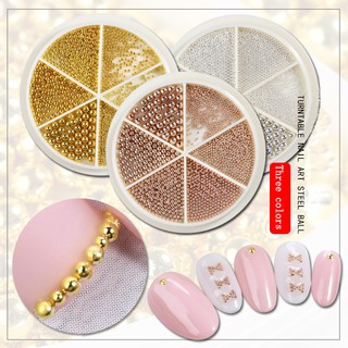 Hộp hạt đá tròn đính trang trí móng tay nghệ thuật không phai màu sang trọng nhỏ kích thước 1-3mm