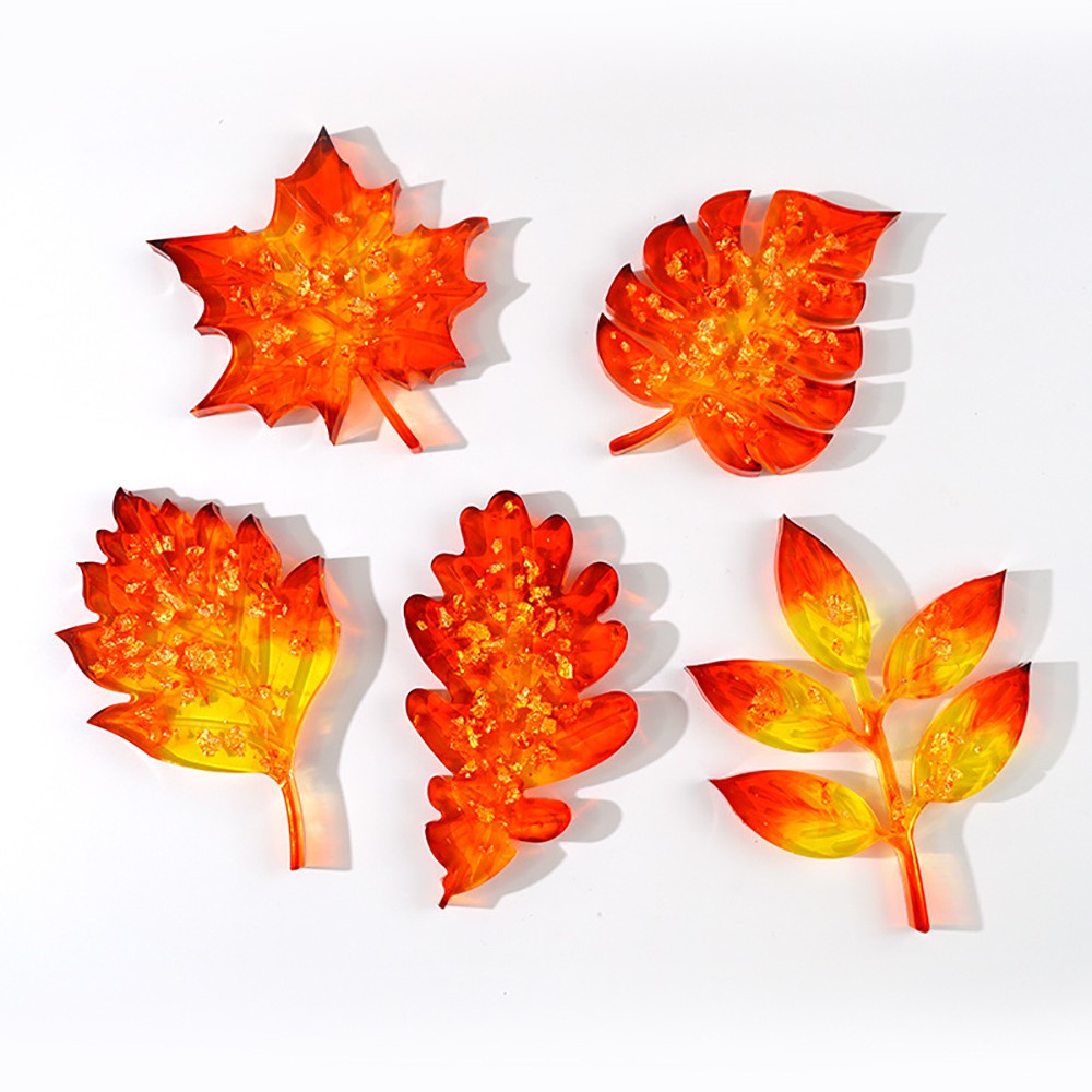 COZEE DIY Resin Coaster Mold Jewelry Making Tools Coaster Mould Resin Mold Casting Maple Leaf Home Decorations|Epoxy Resin Crafts Silicone Molds