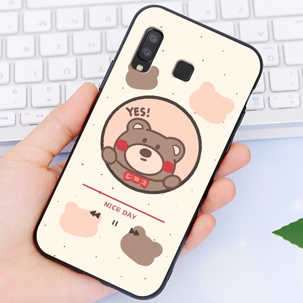 Ốp Samsung 😍 Ốp lưng Samsung A8 Star Cute Bear nhựa cao cấp viền silicon