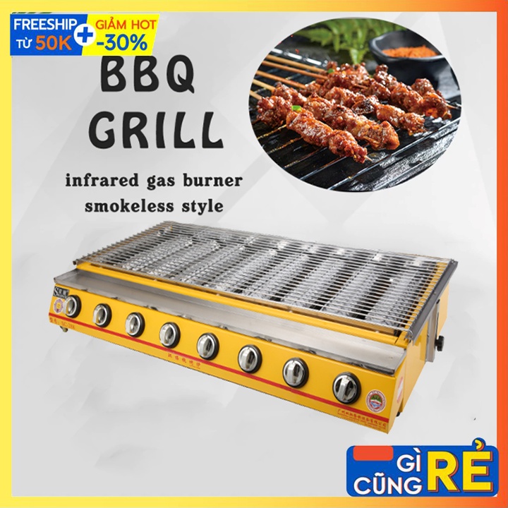 Bếp nướng ga 8 đầu đốt, bếp gas nướng hải sản, thịt bbq ETON ET-K288