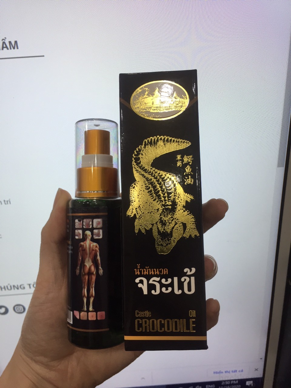 Mới ŉhất Dầu cá sấu ġiảm ƌau nhanh Castle Crocodile Oil ThaiLand