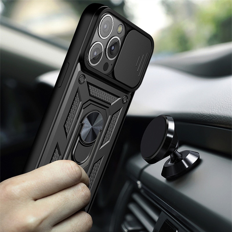 Ốp Điện Thoại Chống Sốc Có Nhẫn Đỡ Từ Tính Cho iPhone 14 13 12 11 Pro Max XR XS Max 7 8 Plus