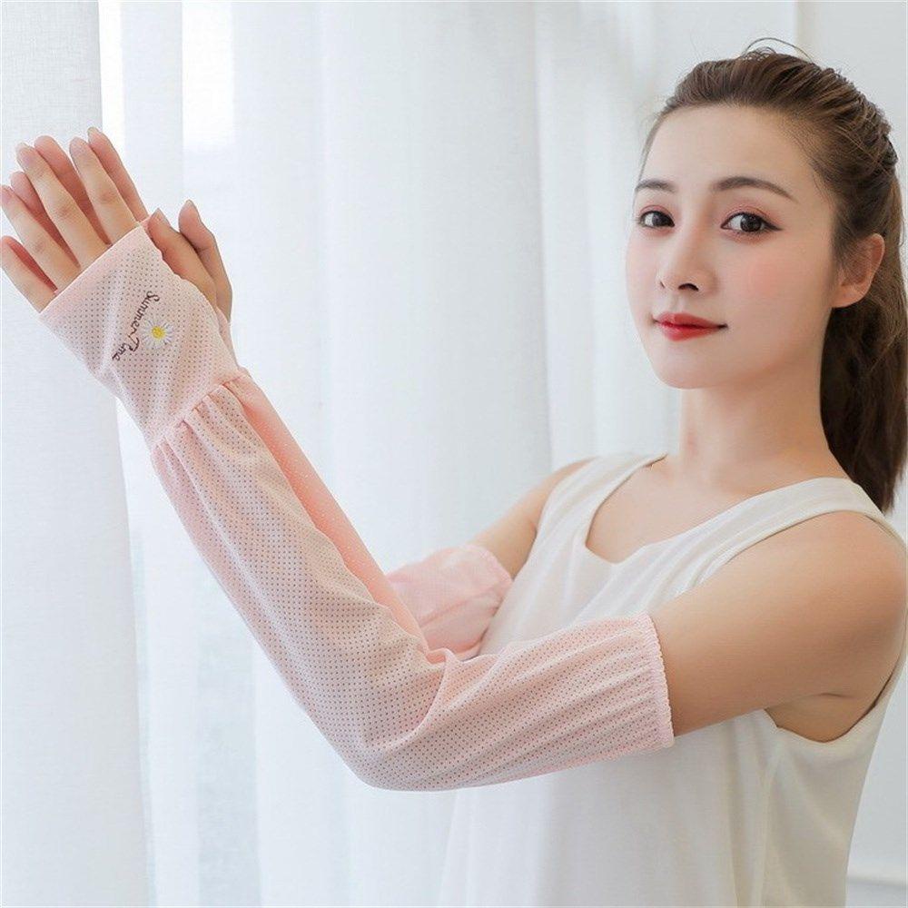 Găng Tay Chống Nắng Bằng Lụa Lạnh Phối Lưới Thoáng Khí Thời Trang Sự Bảo Vệ
