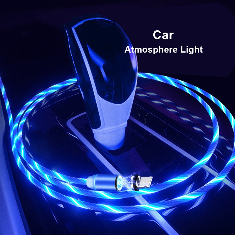 Cáp sạc Micro USB Type C có đèn LED cho Samsung Xiaomi iPhone