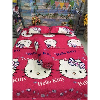 Bộ ga gối poly Hello kitty cầu vồng (KHÔNG CÓ VỎ GỐI NẰM)