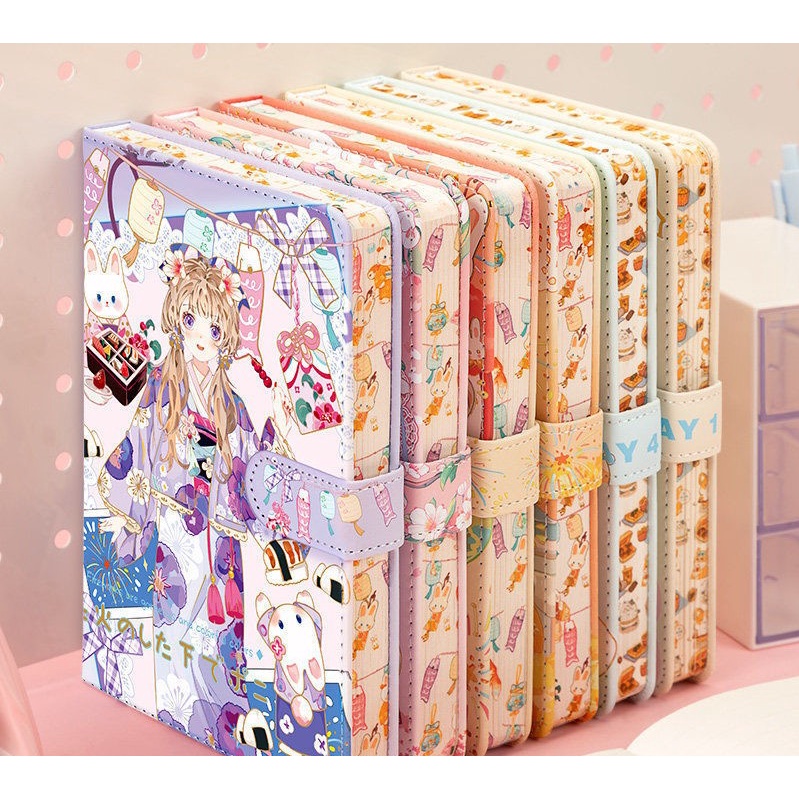 Sổ tay A5 - Da Pu - ánh kim - hoạt hình anime - 128mm x 185mm