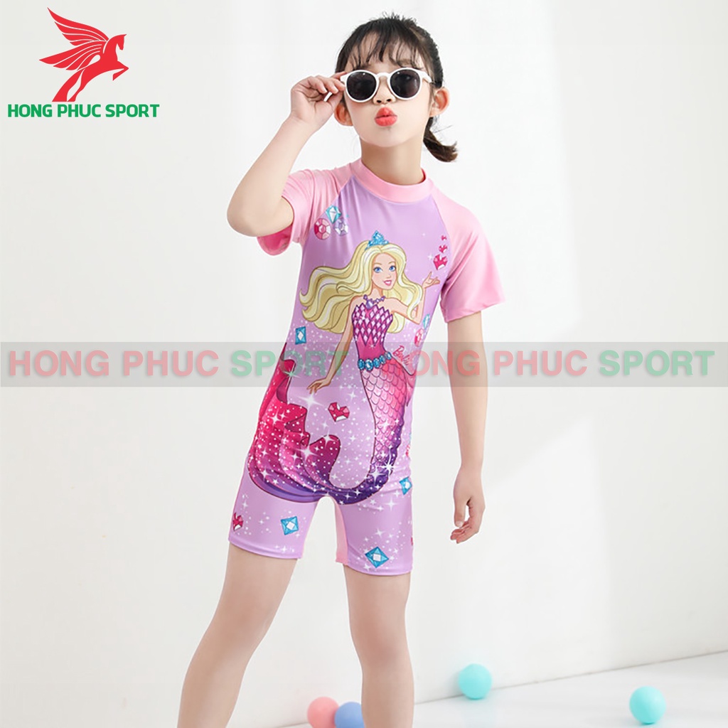 Đồ Bơi Liền Thân Bé Gái Họa Tiết Hồng Hạc Kỳ Lân Hồng Tím Nàng Tiên Cá Công Chúa Elsa Hàng Cao Cấp Loại 1