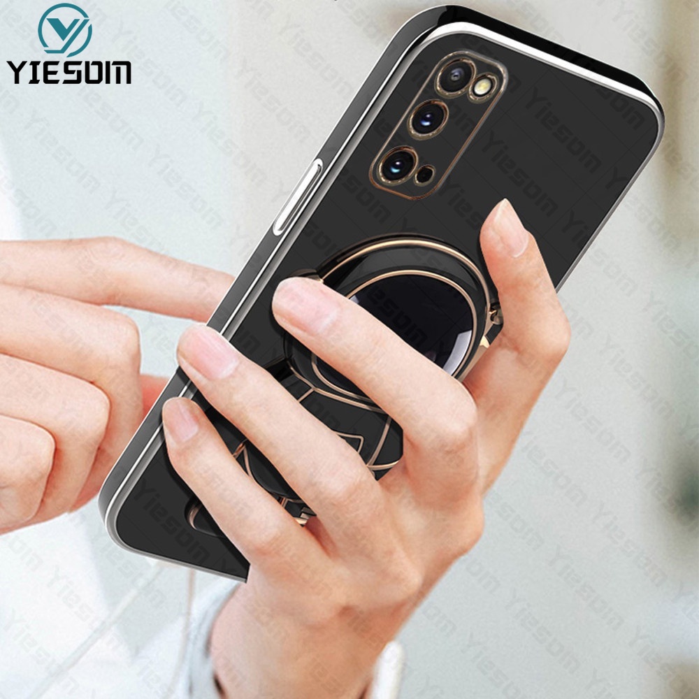 Ốp Điện Thoại Silicon Dẻo Mạ Màu Kèm Giá Đỡ Hình Phi Hành Gia Cho Samsung Galaxy S20 Ultra S20 FE S20 S10 Plus Note 20 Ultra