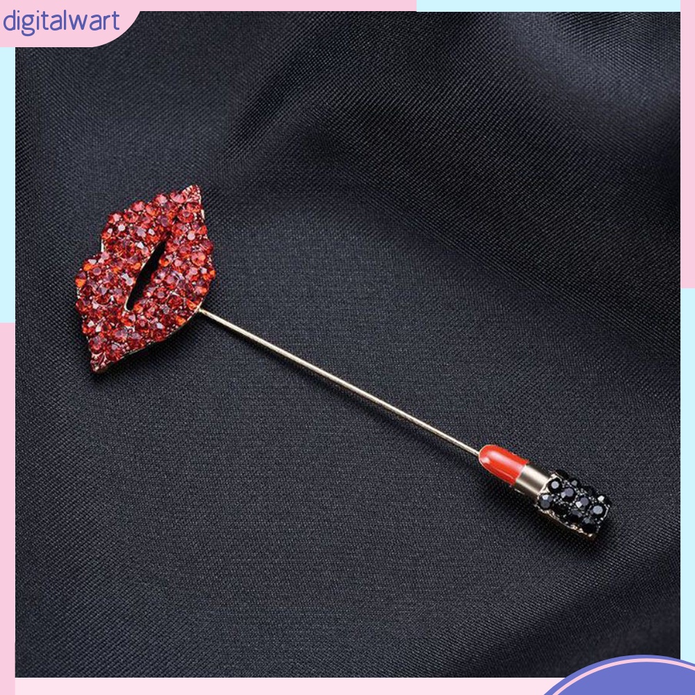 Trâm cài áo hình đôi môi đính đá xinh xắn