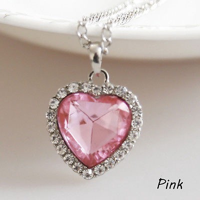 Fashion Crystal Full Rhinestones Titanic Heart of Ocean Necklaces Jewelry Gift