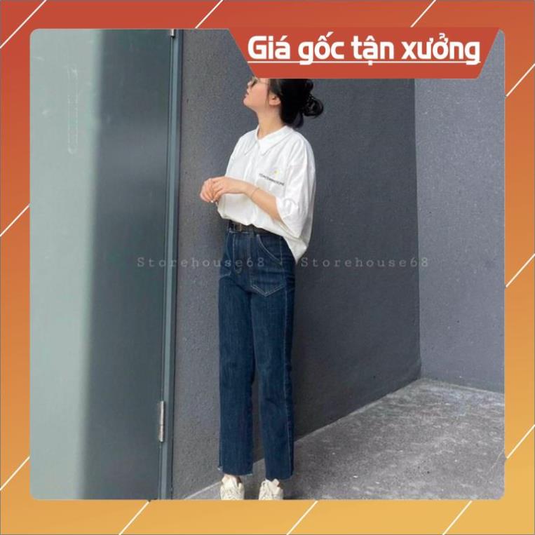 Quần jean ống suông rộng nữ quần bò đẹp lưng cao chất vải đẹp cao cấp phong cách Hàn Quốc sành điệu Hot 2021-HAPONO-J036 | BigBuy360 - bigbuy360.vn