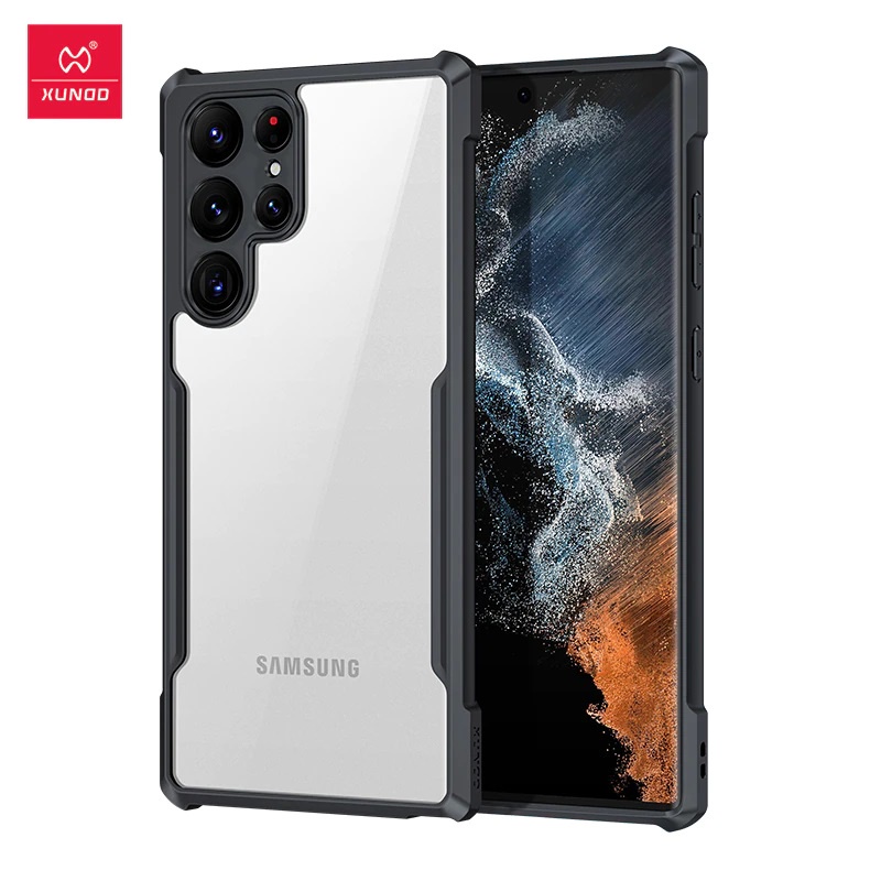 Ốp Lưng Chống Sốc Chính Hãng XUNDD Cho Samsung Galaxy S23 Ultra, S22 Ultra Viền Màu Lưng Trong Suốt Không Ố Vàng