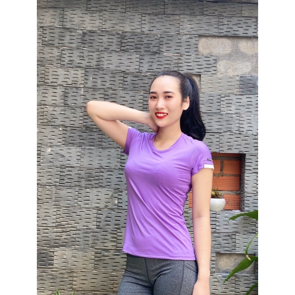 Aó thun nữ tay ngắn thể thao _cổ tròn hàng porsche vnkx⚡Aó tập gym yoga