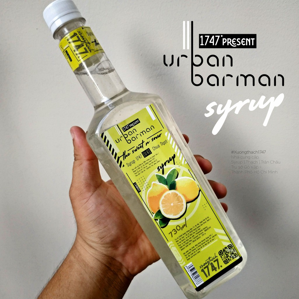 Urban Barman Syrup 1747 - Chua Ngọt  - 730ml