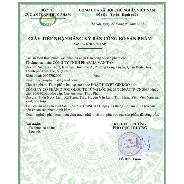 Hoạt Huyết GINKGO - Hỗ trợ hoạt huyết, tăng tuần hoàn máu não