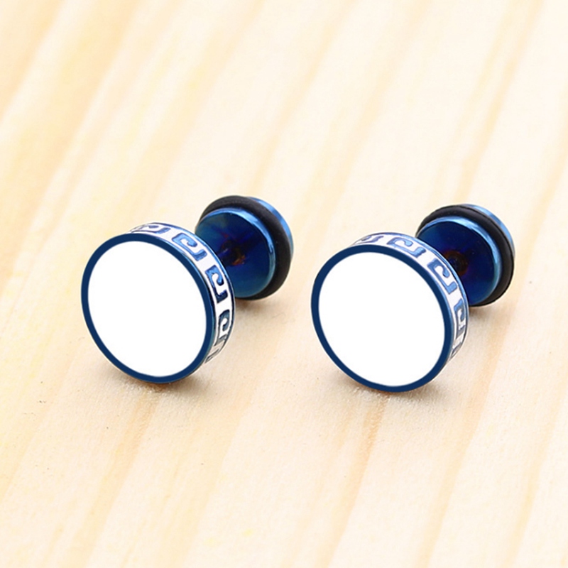 Khuyên Tai Titanium Mạ Vàng Phong Cách Punk Cá Tính Cho Nam