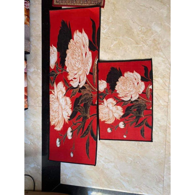 bộ 2 thảm nhà bếp  𝐅𝐑𝐄𝐄 𝐒𝐇𝐈𝐏  Bộ thảm bếp chống trơn size 40cmx60cm và 40cmx1m2 thiết kế in hingf sang trọng