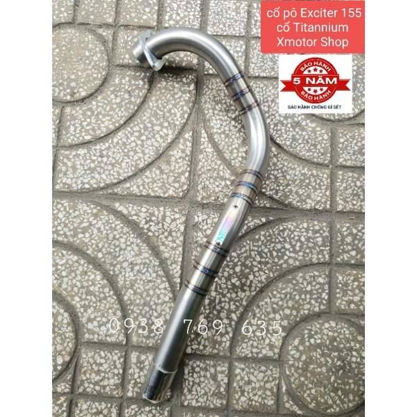 Cổ pô EXCITER 155 cổ Titannium gắn pô zin.