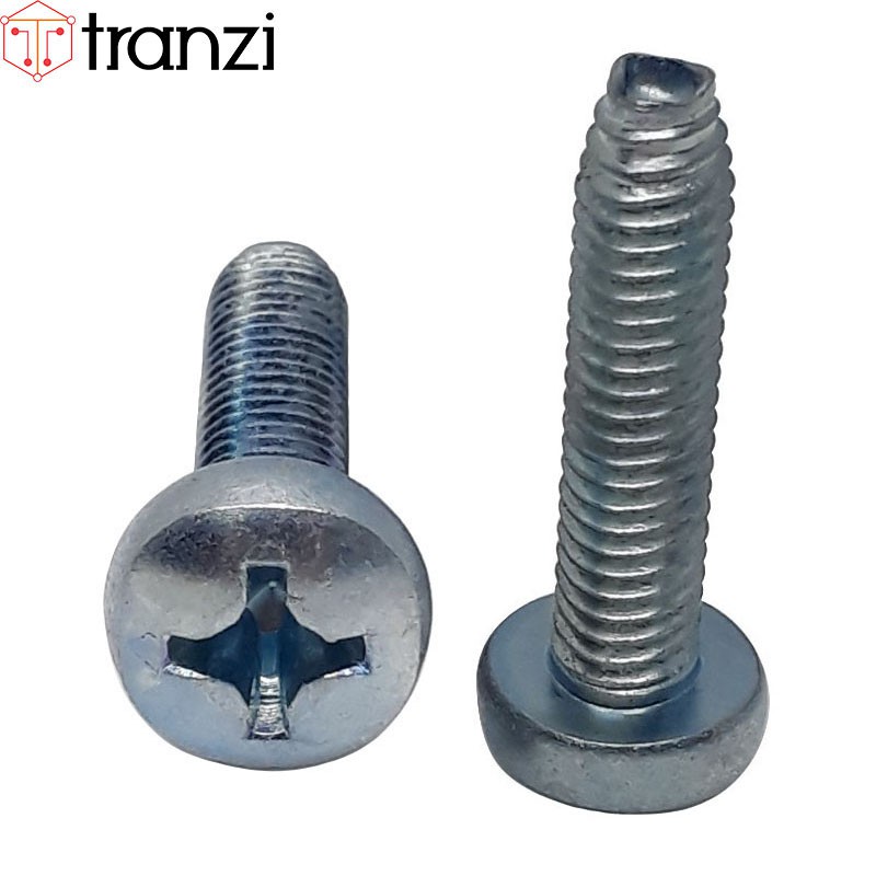 Vít tự tạo ren bake đầu cầu mạ kẽm trắng xanh M5 M6