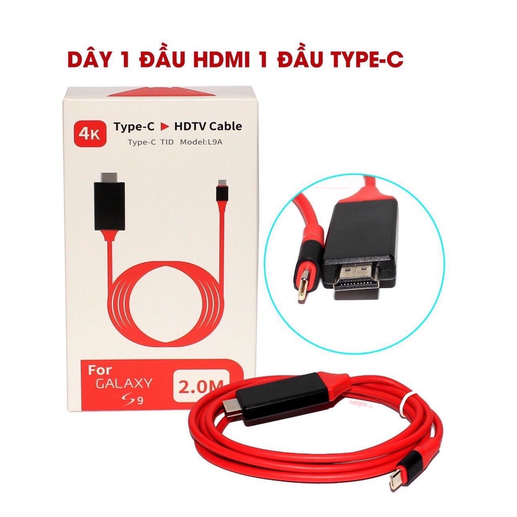 CÁP 1 ĐẦU HDMI 1 ĐẦU TYPE-C DÀI 2 MÉT 4K