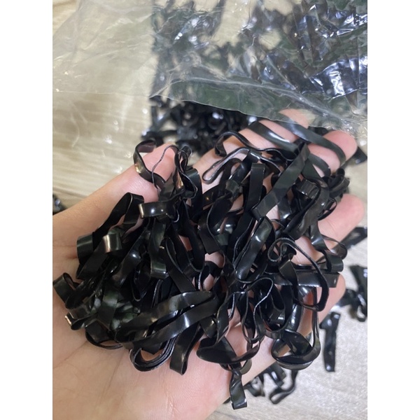 Túi 500 dây chun buộc tóc màu đen cho mẹ và bé- Chun sợi to co dãn đàn hồi tốt, mua 1 lần dùng cả năm