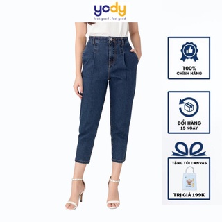 Quần Jean Baggy Nữ YODY Cạp Liền Trơn Lưng Cao Co Giãn Tốt Tôn Dáng Chất Liệu cao cấp Mã SP QJN3076