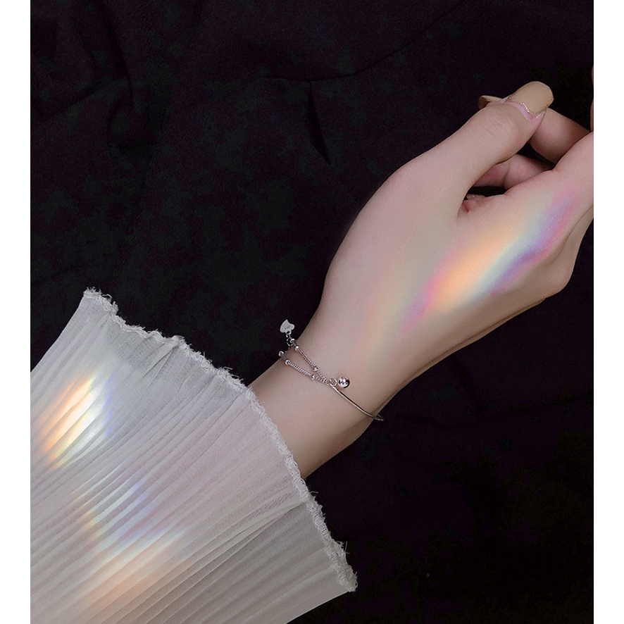 Vòng tay bằng bạc nhiều sợi thiết kế chuỗi hạt đơn giản xinh xắn | BigBuy360 - bigbuy360.vn