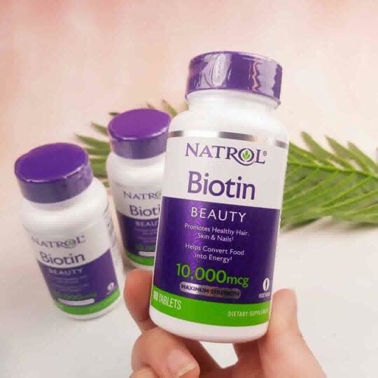 Viên uống mọc tóc Natrol Biotin 10000 mcg 100 viên của Mỹ