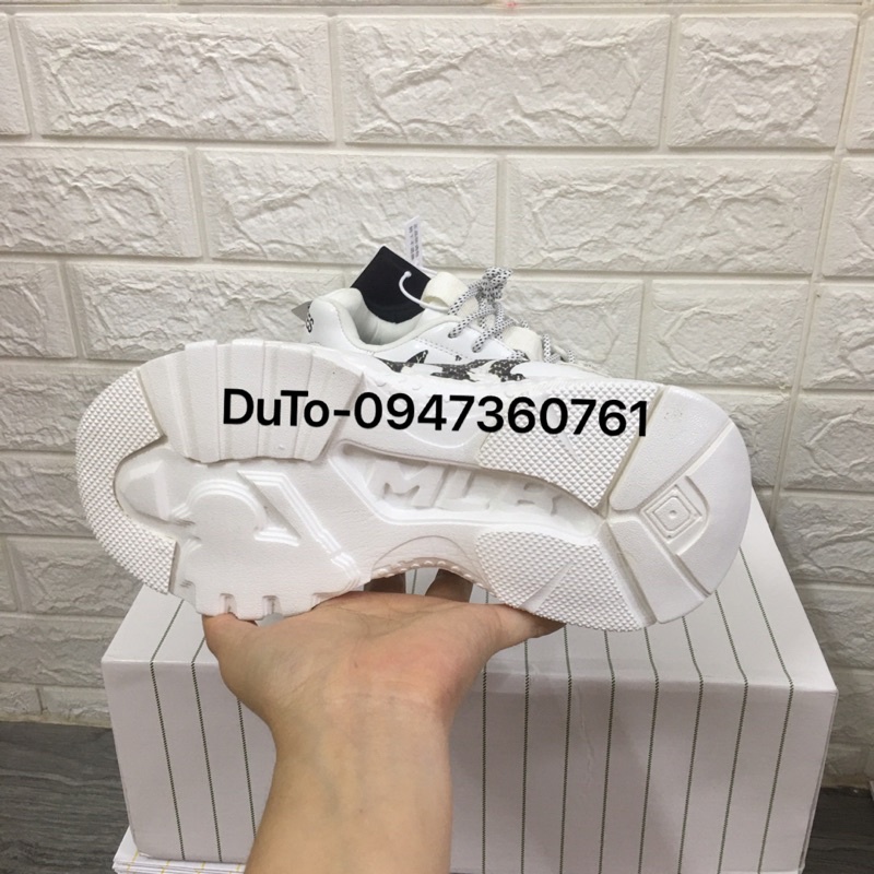 [TẶNG HỘP+ TẤT] Giày 𝐌𝐋𝐁 monogram trắng NY đen nâng đế 5cm