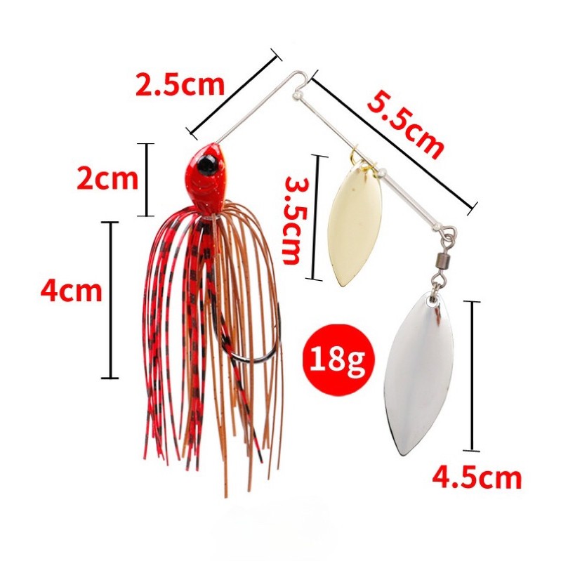 Mồi giả Spinner bait dài 12gr va 18gr