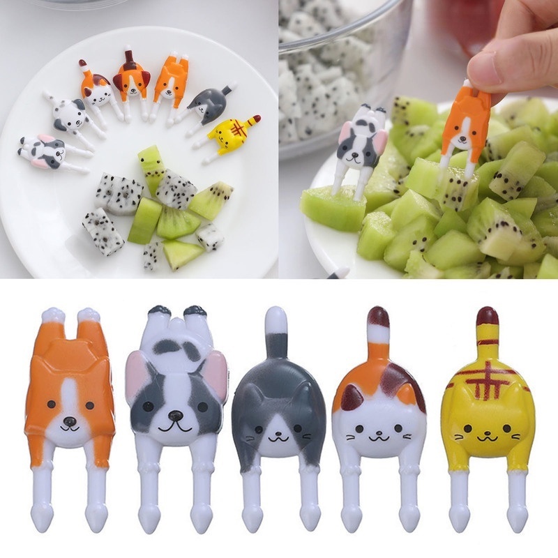 Bộ 7 Nĩa Ăn Tráng Miệng Hình Động Vật Hoạt Hình Dễ Thương