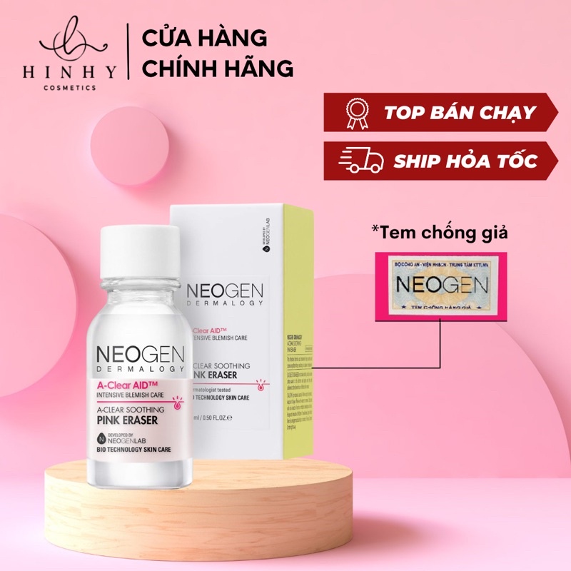 Chấm Mụn Neogen A-clear Soothing Pink Eraser 15ml Xẹp Mụn Giảm Xưng Đỏ Không Gây Kích Ứng 15ml