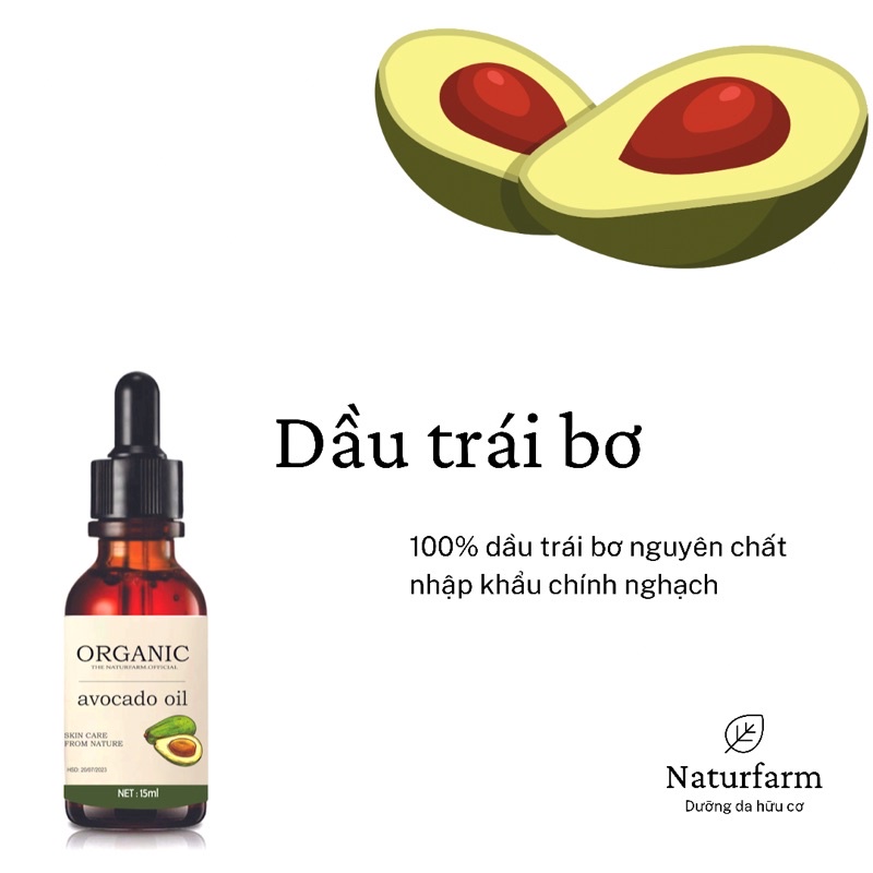 Dầu trái bơ hữu cơ ( Avocado Oil ) Tinh chất bơ siêu dưỡng da 100% Organic