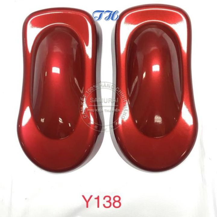 Combo 4 chai sơn samurai Y138* Màu đỏ Candy gồm: uch210 - 3/124 - y138 - k1k - giấy nhám p800