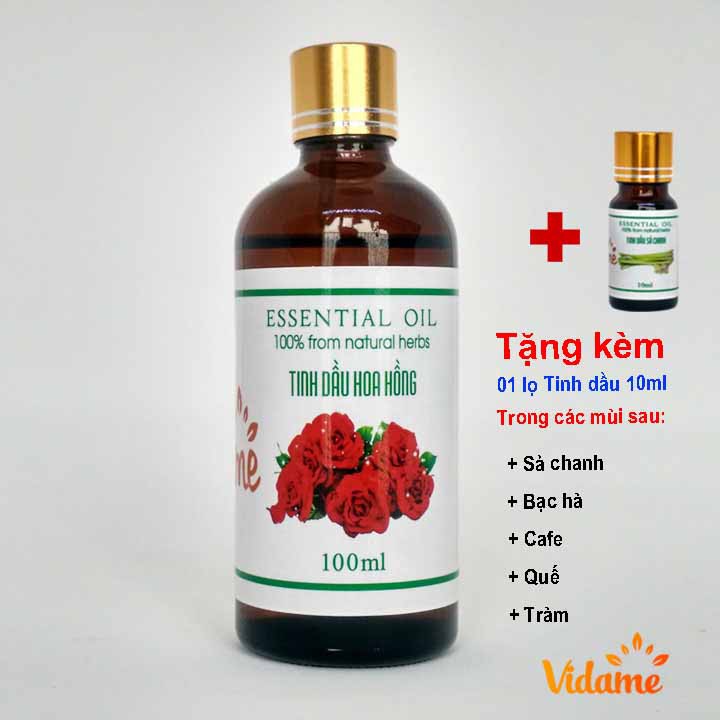 [TRỢ GIÁ] 100ML Tinh dầu Hoa Hồng VIDAME - Thơm Mát Nhẹ Nhàng